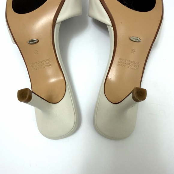 Tony Bianca Alexa Kitten Heel Nappa Leather Square Toe in Dove Cream Size 6.5 - Picture 12 of 15